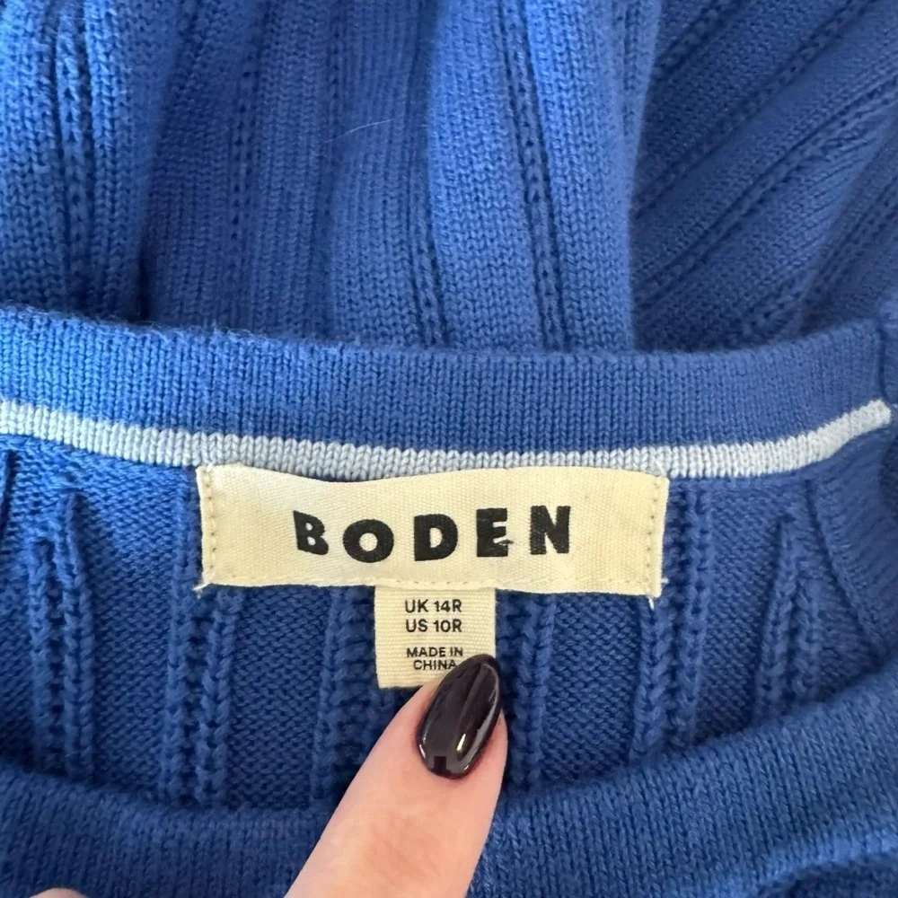 Boden - Ribbed Halter Midi Sweater Dress Cobalt Blue Sz 10